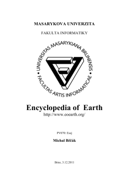 Encyclopedia of Earth - Masarykova univerzita