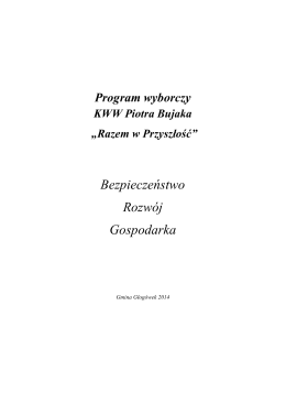 Program wyborczy KWW Piotra Bujaka