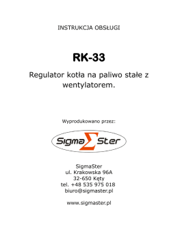 Instrukcja obsługi regulatora RK-33