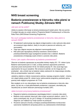 NHS Breast Screening - Polish - NHS Cancer Screening Programmes
