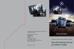 Karta MercedesServiceCard pre úžitkové vozidlá.