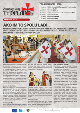 Newsletter Žilinský kraj TEMPLÁROV Február 2013