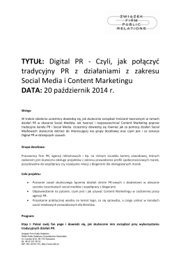 Digital PR - Związek Firm Public Relations