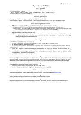 Regulamin Promocji - DLA DOMU - 09.02.2015