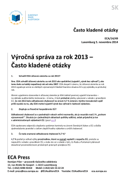 SK Výročná správa za rok 2013 – Často kladené otázky