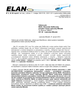 List primátorovi mesta Liptovský Mikuláš, 27.1.2012