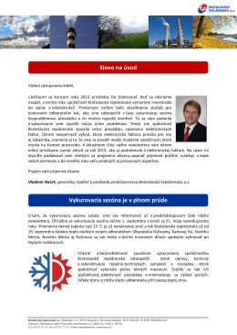 Newsletter č. 6/2013 - Bratislavská teplárenská, as