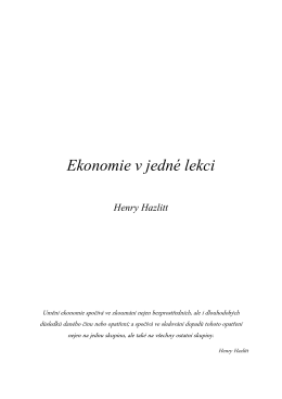 Henry Hazlitt, Ekonomie v jedné lekci
