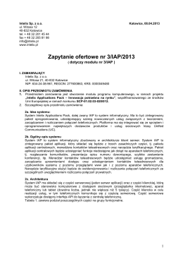 Zapytanie ofertowe 3-IAP-2013 - Intelix