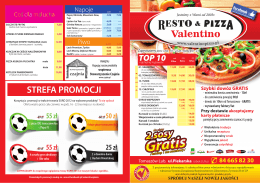 Ulotka menu - Resto & Pizza Valentino