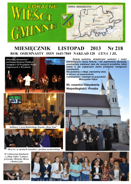 MIESIĘCZNIK LISTOPAD 2013 Nr 218