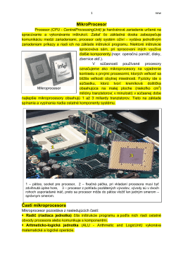 MikroProcesor Časti mikroprocesora