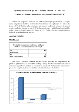 Výsledky ankety pre účely SlLK pri NCZI konaného od 1