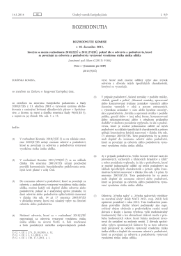 Rozhodnutie Komisie z 18. decembra 2013, ktorým sa