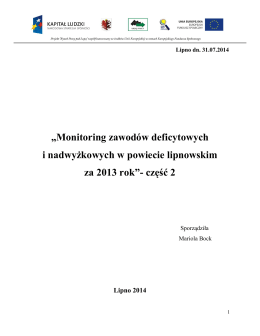 Monitoring zawodów deficytowych i nadwyżkowej II cz. 2013r.