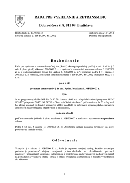 RL/033/2012 - Rada pre vysielanie a retransmisiu