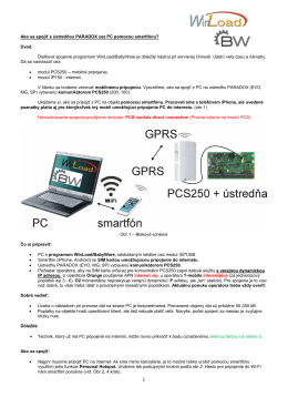 ústrední PARADOX cez PC a mobilný telefón