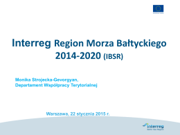 Interreg Region Morza Bałtyckiego 2014