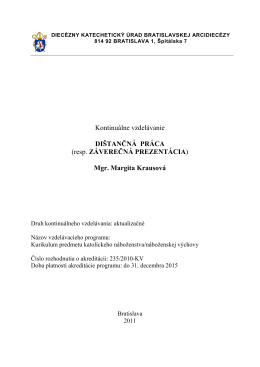 Záverečná práca.pdf - Diecézny katechetický úrad Bratislavskej