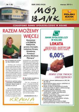 "Mój Bank" Nr 1/2013 - Bank Spółdzielczy w Kolnie