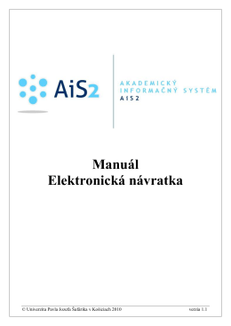 Manuál Elektronická návratka - AiS2