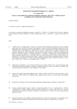 DELEGOVANÉ NARIADENIE KOMISIE (EÚ) č. 1386/ 2014