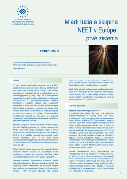 Mladí ľudia a skupina NEET v Európe - Eurofound