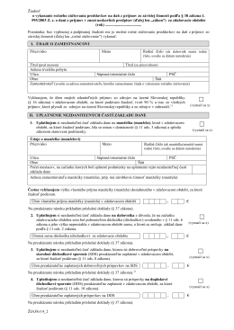 Vzorové tlačivo žiadosti o RZD za rok 2014 v pdf formáte