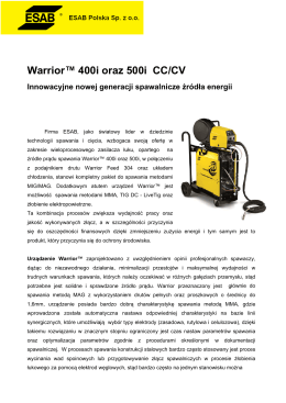 Warrior™ 400i oraz 500i CC/CV