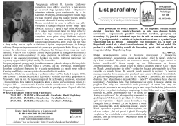 List parafialny - Parafia p.w. Wniebowzięcia NMP w Krapkowicach