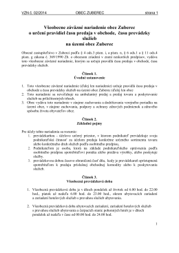 VZN č. 02/2014 o určení pravidiel času predaja v obchode