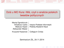 Dzis u MO Kura i Mis, czyli o analizie polskich tweetów politycznych