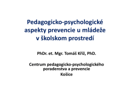 Pedagogicko-psychologické aspekty prevencie u mládeže v