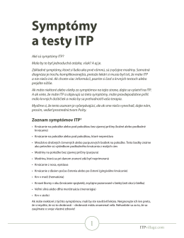 Symptómy a testy ITP