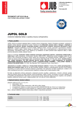 Technický list Jupol Gold