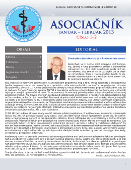 Asociačník 1/2013 - Asociácia súkromných lekárov SR