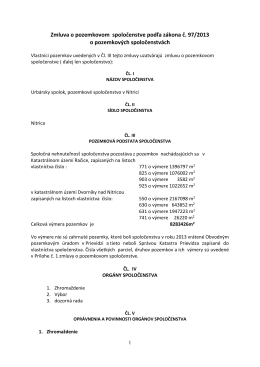 Zmluva o pozemkovom spoločenstve podľa zákona č. 97/2013 o