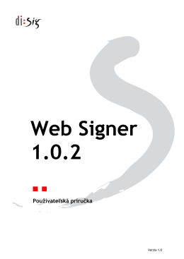 Web Signer 1.0.2 - Elektronický podpis bez hraníc