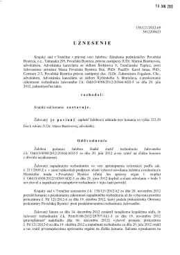 PO 4 Uznesenie Krajského súdu Trenčín