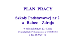 PLAN PRACY - Szkoła Podstawowa Nr 2 w Rabce