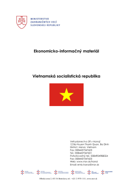 Ekonomicko-informačný materiál Vietnamská socialistická republika