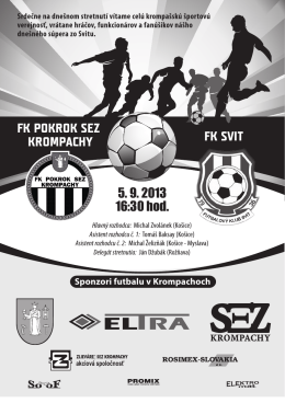 FK POKROK SEZ KROMPACHY FK SVIT 5. 9. 2013 16:30 hod.