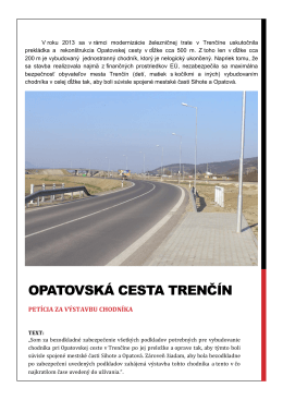 1 Opatovská cesta Trenčín