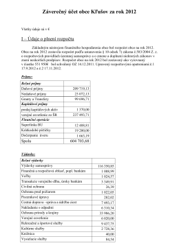 Záverečný účet obce Kľušov za rok 2012