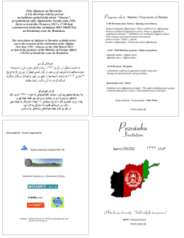 Pozvánka - Zväz afgancov na Slovensku
