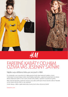 Farebné kabáty od H&M oživia váš jesenný šatník!