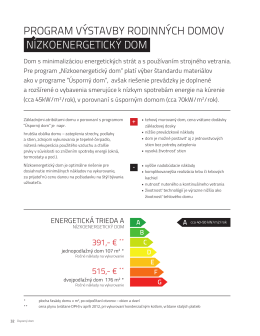 PROGRAM VÝSTAVBY RODINNÝCH DOMOV