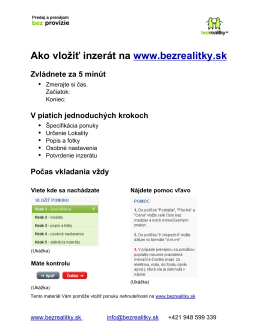 Ako vložiť inzerát na www.bezrealitky.sk