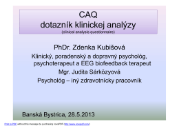 CAQ dotazník klinickej analýzy