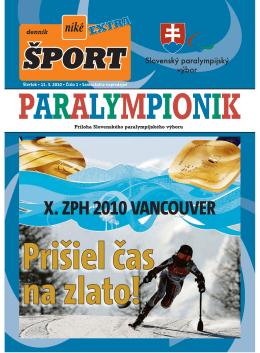 X. ZPH 2010 VANCOUVER - Slovenský paralympijský výbor